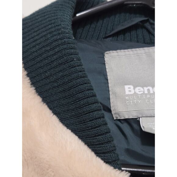 Bench Womens M Color Block Bomber Jacket Ponderosa Pine SOFT Sherpa Ribbed Trim - Picture 9 of 15